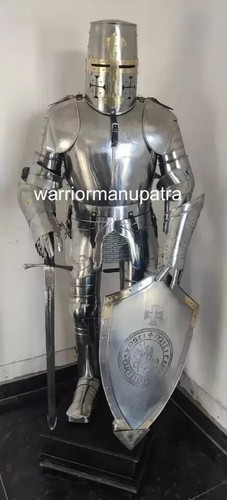Medieval Knight Suit Of Armor Wearable Crusader Combat Templar Full Body Armour - Picture 3 of 6