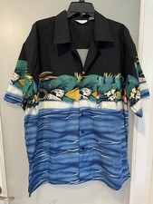 VTG Gottex Hawaiian Shirt Mens Large Rare Excellent Vintage Underwater Design