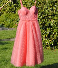 promlily a-line- lace ruffles-straps-sleeveless-tea-length occasion dress