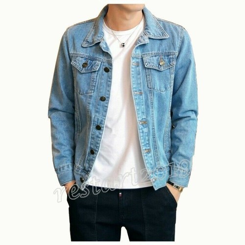 NEW Casual Slim Denim Jacket Men's Jean 