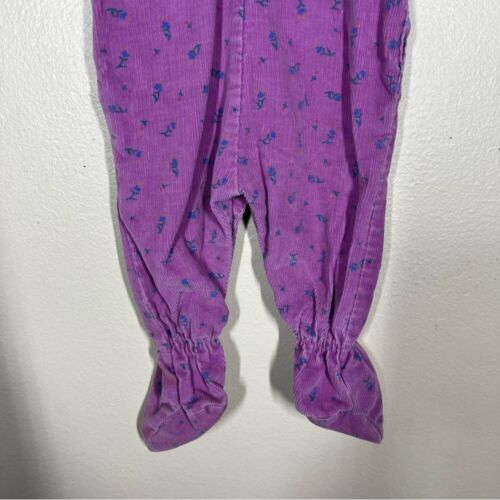 Vintage OshKosh B’Gosh One-piece Corduroy Floral Footie Overalls 3-6 Months - Picture 8 of 10
