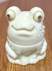 Vintage Avon White Milk Glass Frog Moonwind Cream Sachat Empty Decanter