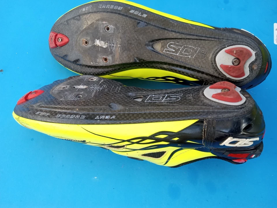 SiDi SHOT Carbon Vent 48 EU / 12.5 US 男式公路鞋 3 螺栓 Hi-Vis 霓虹黄色 — 第 3/4 张图片