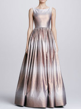 Alice+Olivia 'Caddie' Metallic Ombre Open-Back Sleeveless Gown in Pink sz 2