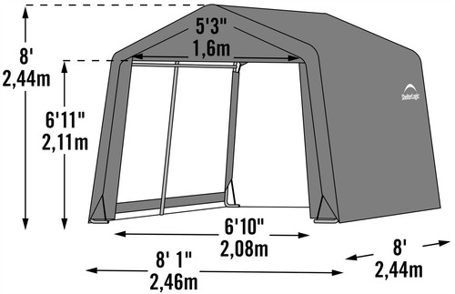 ShelterLogic Shed-in-a-Box 8 ft. x 8 ft. x 8 ft. Gray - Picture 4 of 11