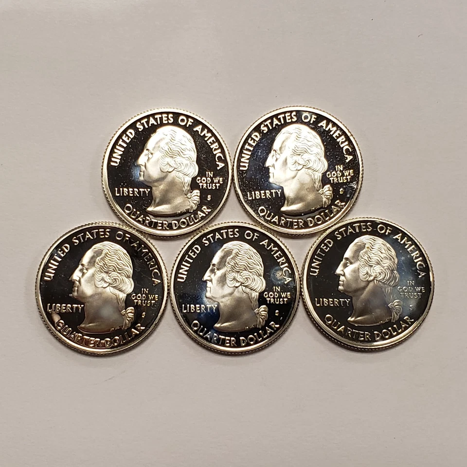 2007-S 25c Silver State Quarter 5 Piece Set - Proof Cameos - .963 oz ASW- X4165 - Image 2 of 2