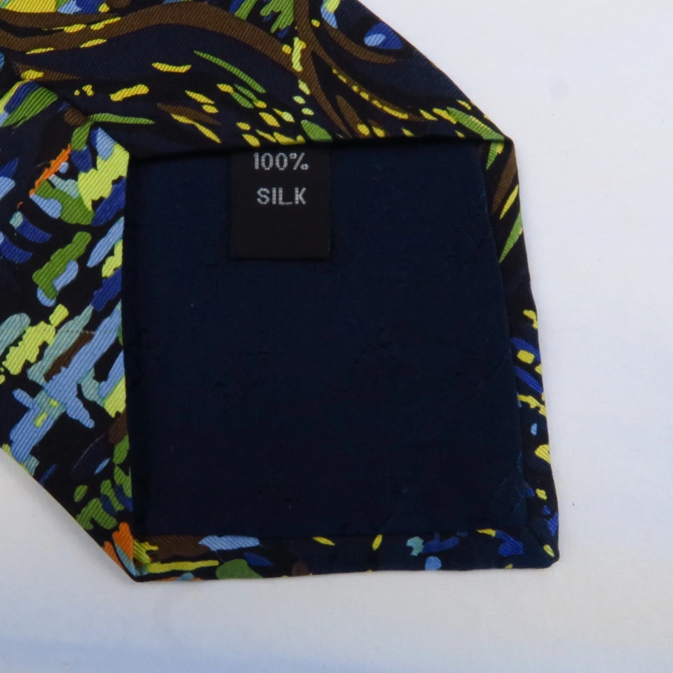 Corbata de noche estrellada vintage 2000 Vincents café terraza azul amarillo 58"x4" arte Foto 4 de 4