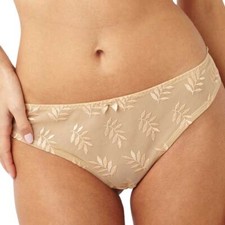 Panache Tango Embroidered Mesh Front Bikini Brief Panty NUDE 3255 SIZE SMALL