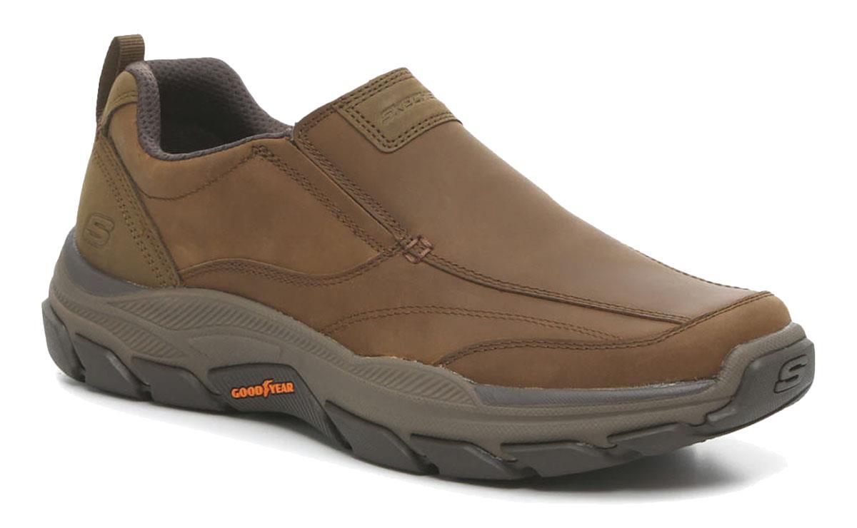 SKECHERS Men's Relaxed Fit, Air Cooled, Goodyear Sole, Memory Foam Shoes,  Brown