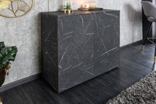 Kommode »Dublin« schwarz Marmoroptik Vintage Schrank Art-Deco UVP 239 NEU 43-118