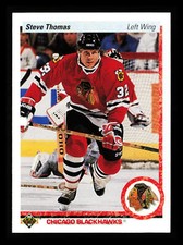 Steve Thomas 1990-91 Upper Deck Hockey NHL #221d Chicago Blackhawks