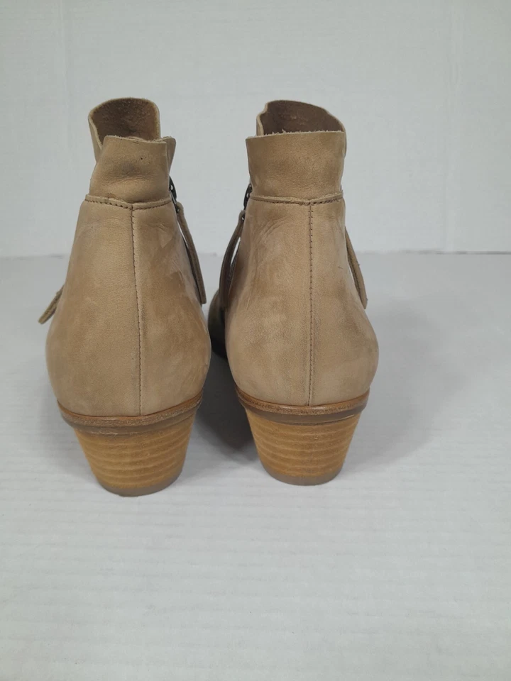 Paul Green Womens Shoes Shasta BT Booties Sz 7.5 Beige Leather Ankle Boots - Image 4 of 4