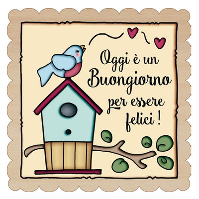 Calamita Legno Oggi E Un Buongiorno Per Essere Felici Idea Regalo 7438635501273 Ebay