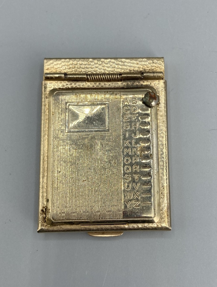 Vintage Mini Rolodex Brass Plated Pocket Sized Pop Up