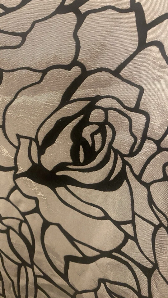 Watershed Park B Smith Silver Gray Black Rose Floral Shower Curtain 70" x 72" - Image 3 of 4