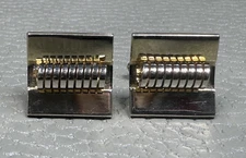 Vintage Arched Coil Yellow Gold Plated Cuff Links