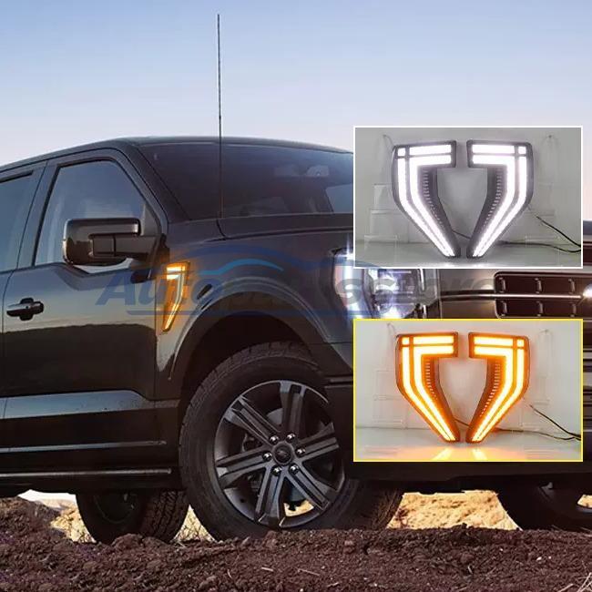 For Ford F150 F-150 2021-2023 Car Body Front Side LED Light Sets 2pcs