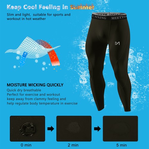 1/2/3 Pack Men's Compression Pants Athletic Sports Leggings Gym Running Sports - Picture 154 of 156