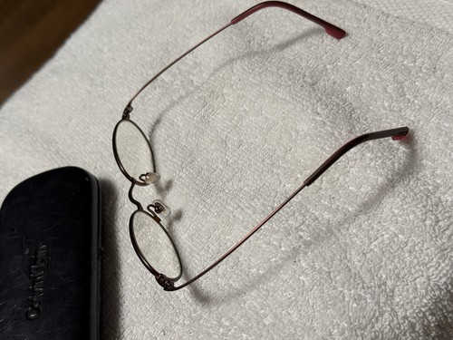 Calvin Klein Women Eyeglass Frames Half Rim Wire Bronze Tortoise Shell 48019 - Picture 2 of 6
