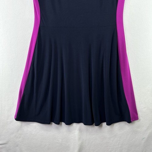 Lauren Ralph Lauren Colorblock Jersey Dress, Cranberry & Navy, Women's, Sz.14 - Picture 3 of 13
