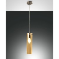 Pendelleuchte Sintesi, 1-Flammig, E27 Max. 60W, Metall / Geblasenes Glas, Amber