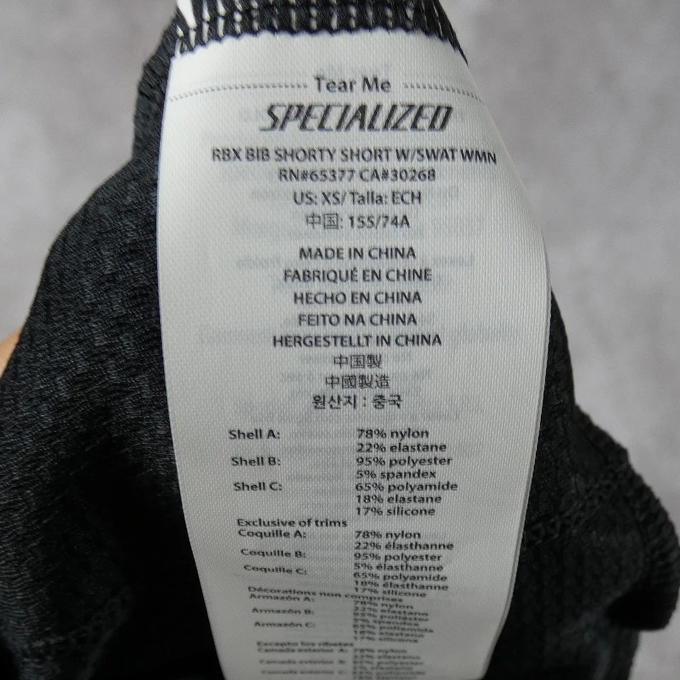 Specialized Cycling Bib Short Womens XS White RBX Shorty Short Swat Padded - Image 4 of 4