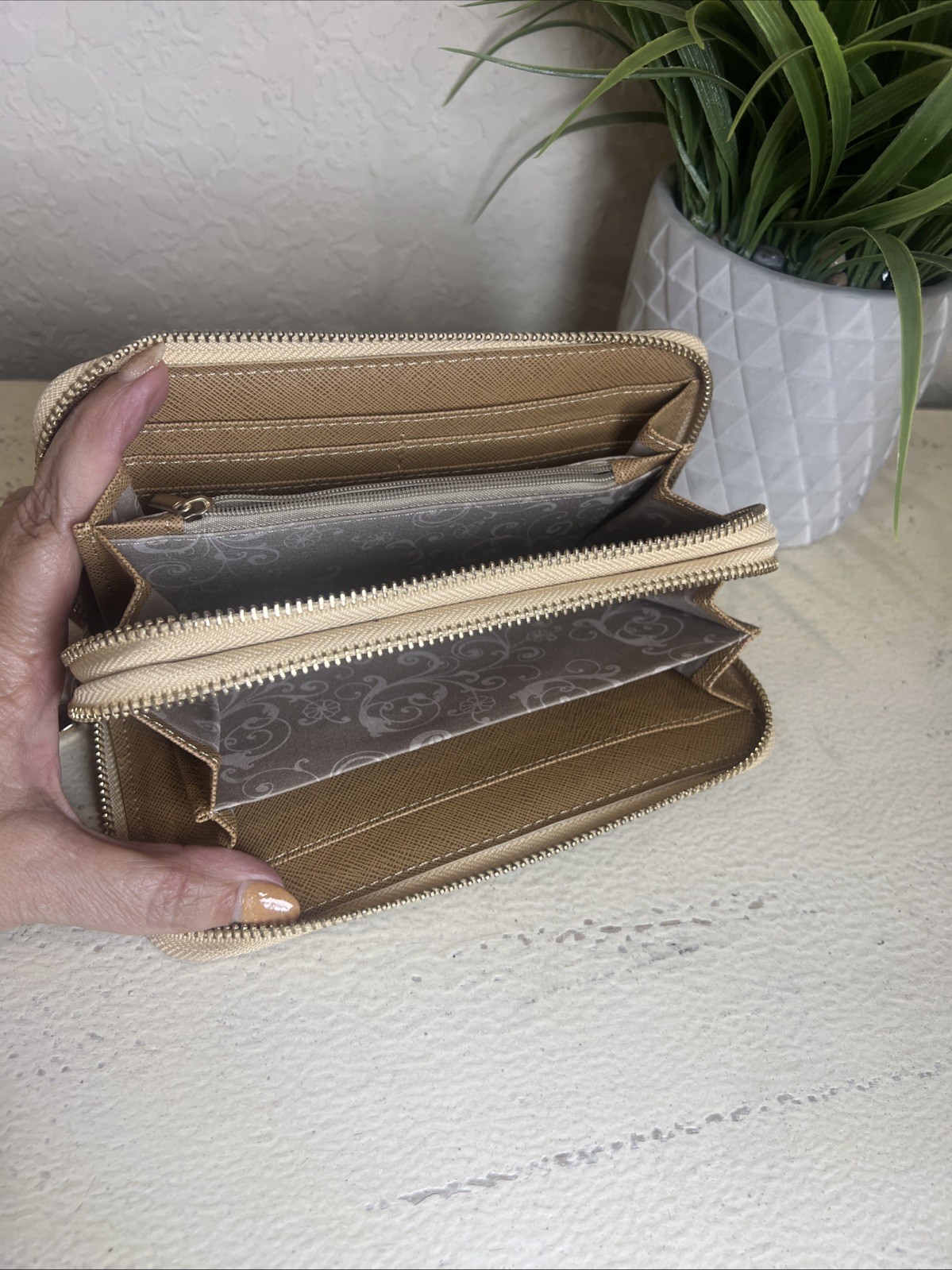 Unbranded Python Embossed Snake Brown Long Zipper… - image 7