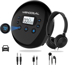 Portable CD Player with Headphones, MONODEAL Rechargeable Bundle Headphone