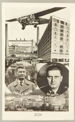 Porträt Postkarte mit Fabrikant Tomas Bata in Stadt Zlin in Mähren  (144836)
