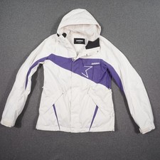 Zimtstern Damen Jacke Gr. M Weiß Lila Polyester Ski Snowboard Funktionsjacke Kap