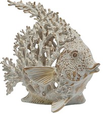 Beach Coastal Decor Coral Reef Angelfish Home Office Desk Decor Sculpture Sta...