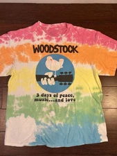 Liquid Blue Woodstock 3 Days Of Peace, Music & Love Tie Dye T Shirt Size XL