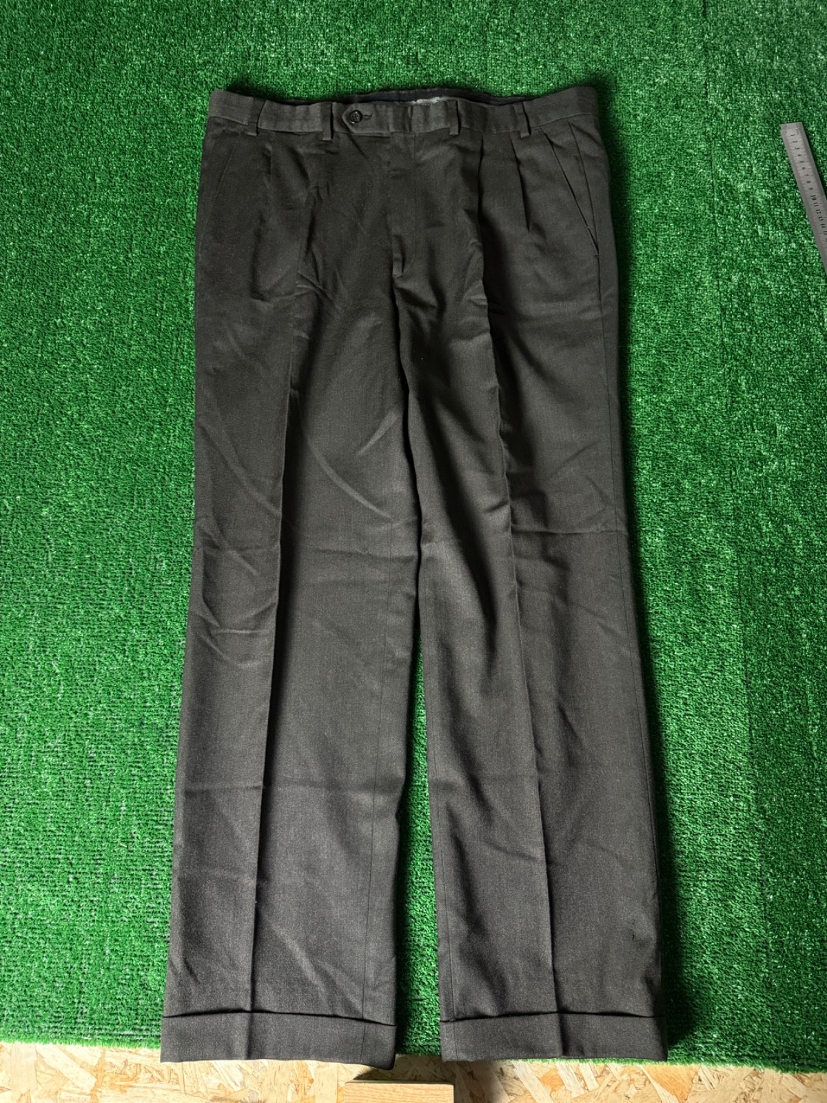 Classic Tailored Moro Wool Classic Straight Wide Bottom Pants Size 52