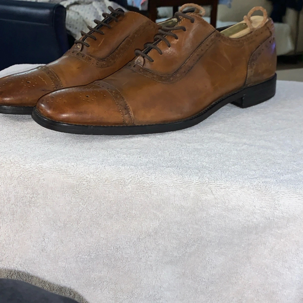 Gordon Rush Wingtip Leather Upper Dress Shoes for Men for  display picture 1
