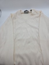 Lyle  Scott Scotland Mens XL 100 Combed Cotton Sweater Cream Grandpa Core