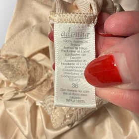 ADONNA Vtg Antique White Satin Nylon Lace 36 Bridal Lingerie Full Slip Dress