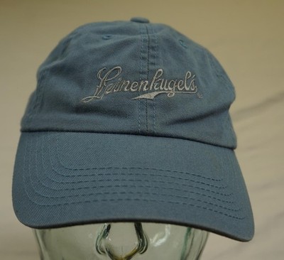 Leininkugel Blue Baseball Cap, Hat Strapback Embroidered Script Spellout Stained