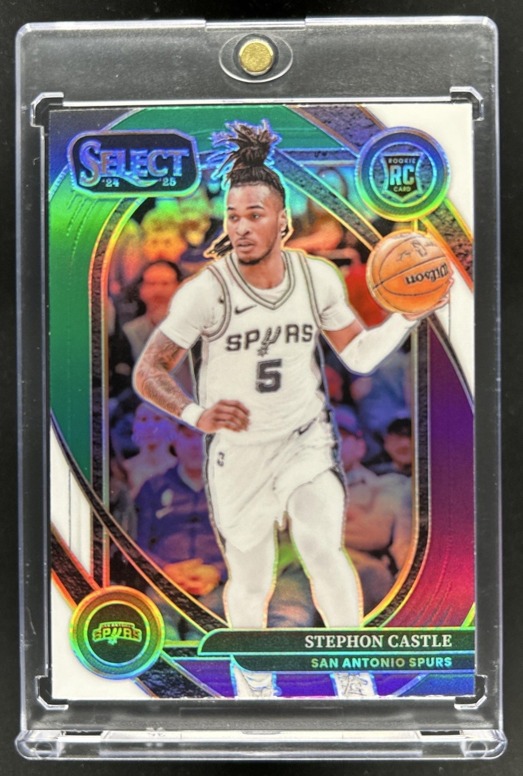 2024-25 Panini Select Stephon Castle Courtside RC Green White Purple Prizm #292