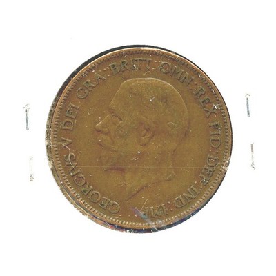 1928 English One Penny Great Britain #89 King George V Bronze Cent