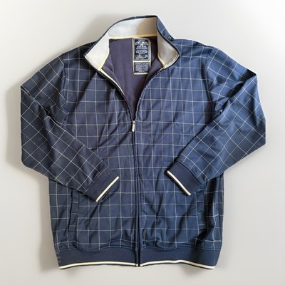Ecko Unltd Actual Factual Track Jacket Mens 2XL Navy Windowpane Full Zip Y2K