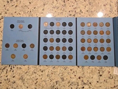 1857-1909 INDIAN HEADS CENT COLLECTION. FINE CONDITIONS. 37 Coins, New Album
