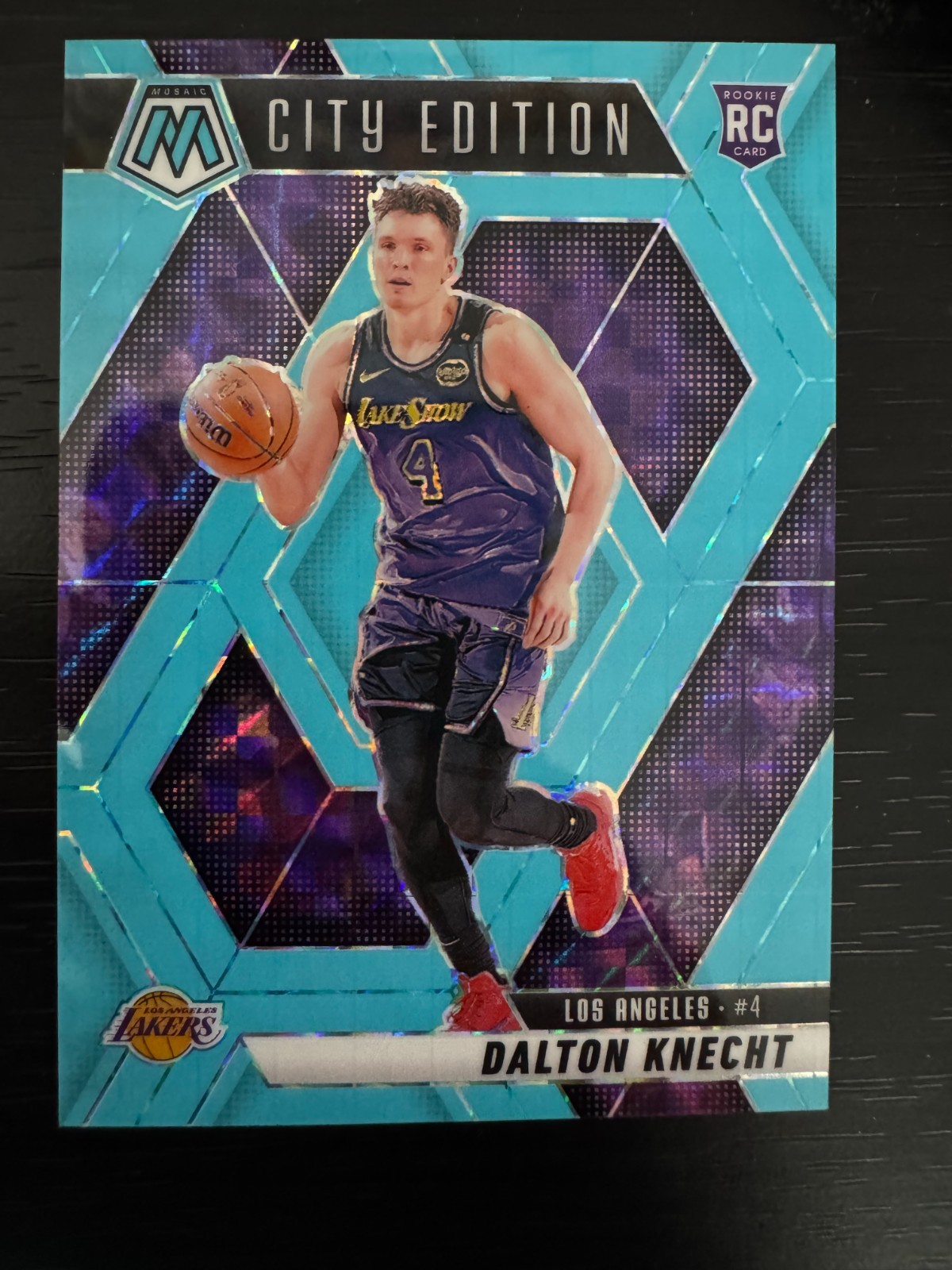 2024-25 Panini City Edition Dalton Knecht #271 Blue Flourescent Mosaic RC /75