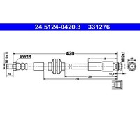 Bremsschlauch ATE 24.5124-0420.3 FüR Ford C-Max Focus II Turnier