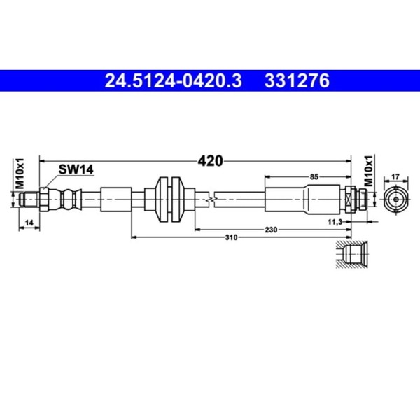 Bremsschlauch ATE 24.5124-0420.3 FüR Ford C-Max Focus II Turnier-image
