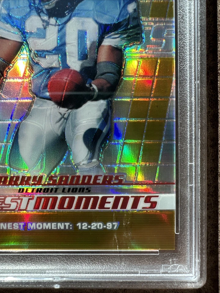 2008 Topps Finest Moments Barry Sanders Gold Refractor /50 PSA 9 - Image 4 of 4