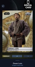 Marketplace image: 1cc SUPERFRACTOR OWEN LARS SMUGGLERS OUTPOST LEGENDARY Star Wars Card Trader