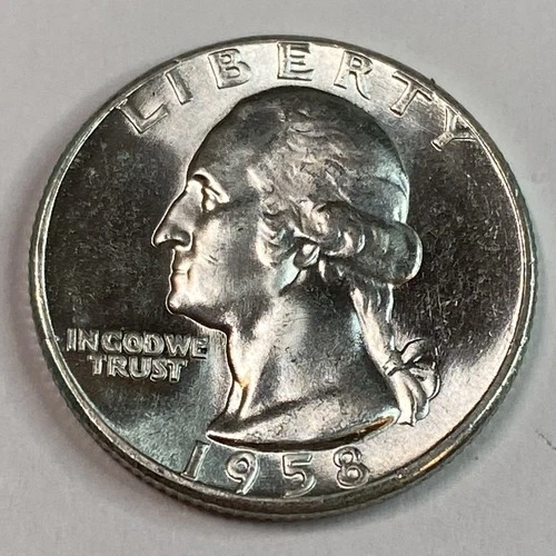 1958-P Silver Washington Quarter- AU+++ Beautiful Coin!!
