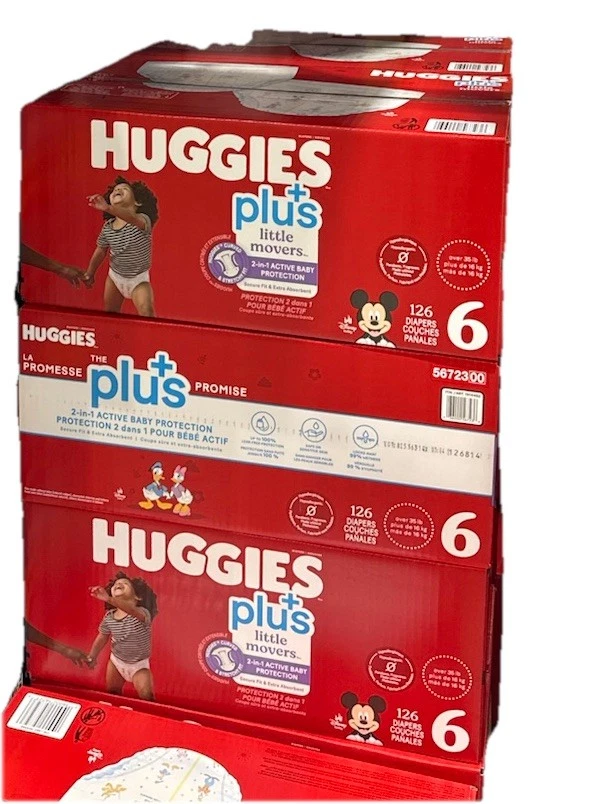 Huggies Little Movers Plus Diapers, Size 6 (126-Count)