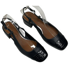 Donald Pliner Davina Black Leather Slingback Pump Heels Womens Sz. 7.5M New 228