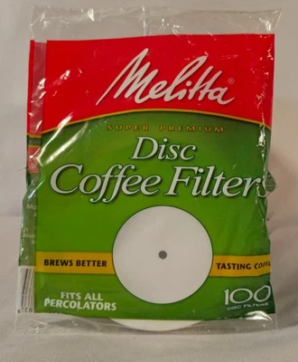 Melitta Super Premium Percolator Disc Coffee Filters-100 Disc Filters-Fits All